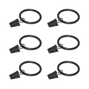 Black Curtain Rod Ring Clips, Coideal 30 Pack Rustproof Metal Drapery Ring